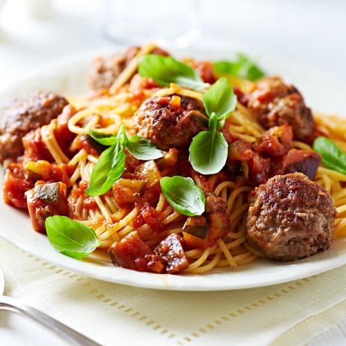 Recept Spaghetti met tomaten-gehaktballetjessaus Grand'Italia